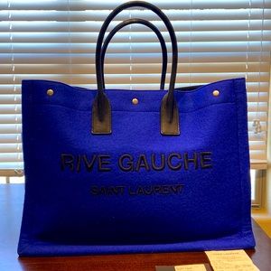 YSL TOTE VELVET INDIGO BLUE